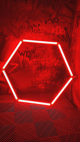 LED Hexagon Tubes 440mm / 1175mm Farbig ROT, BLAU, GRÜN, PINK